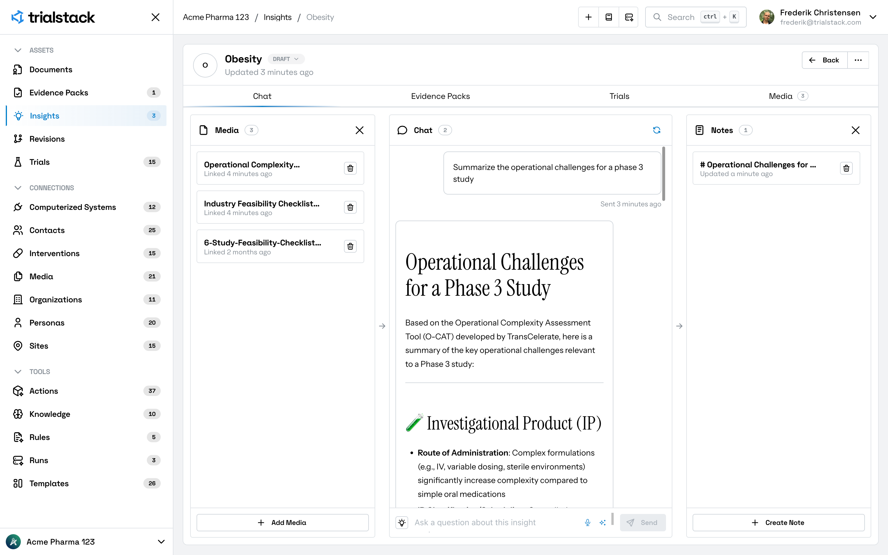 Scientific Insights workspace preview