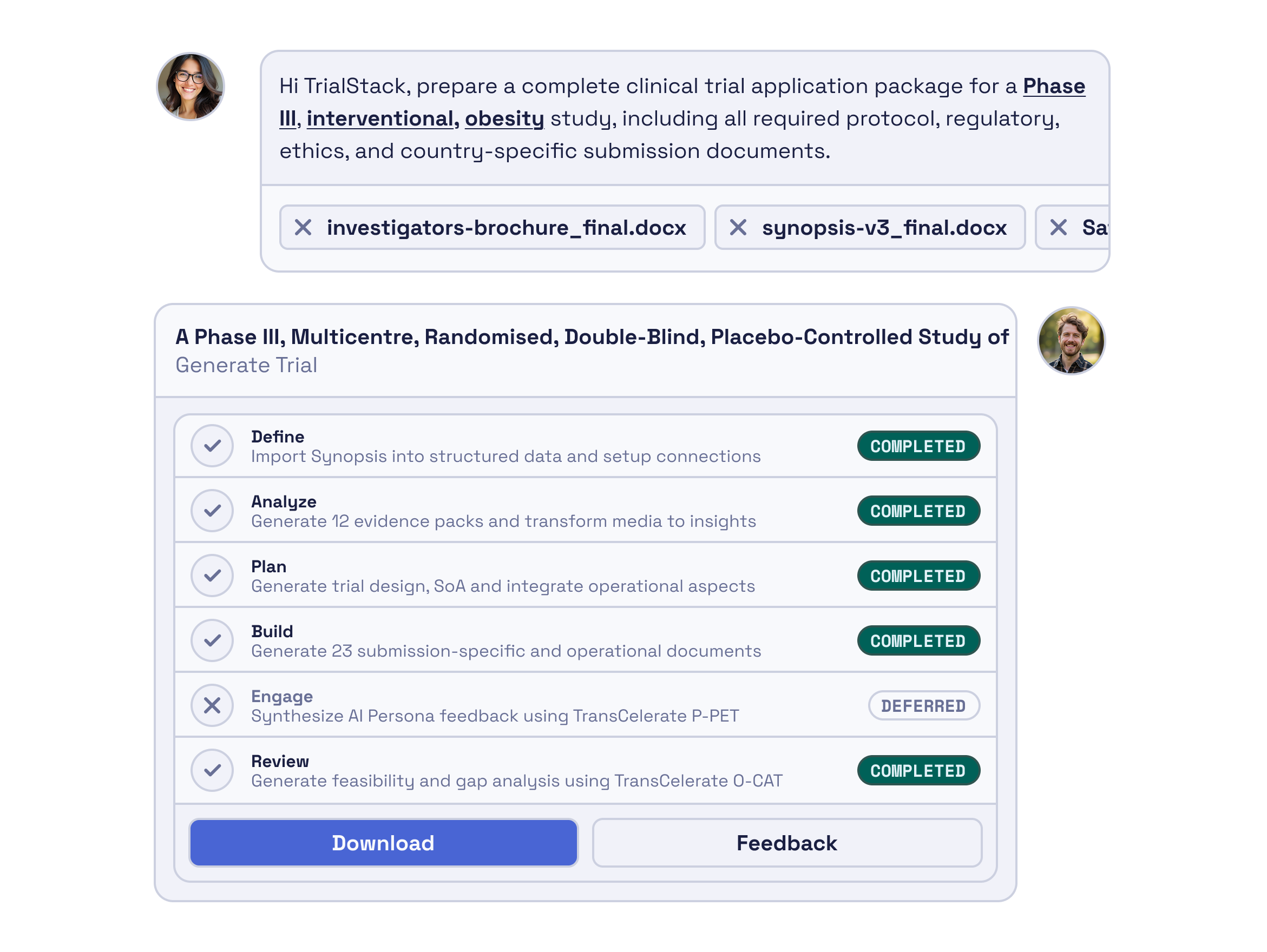 Clinical trial package generation workflow