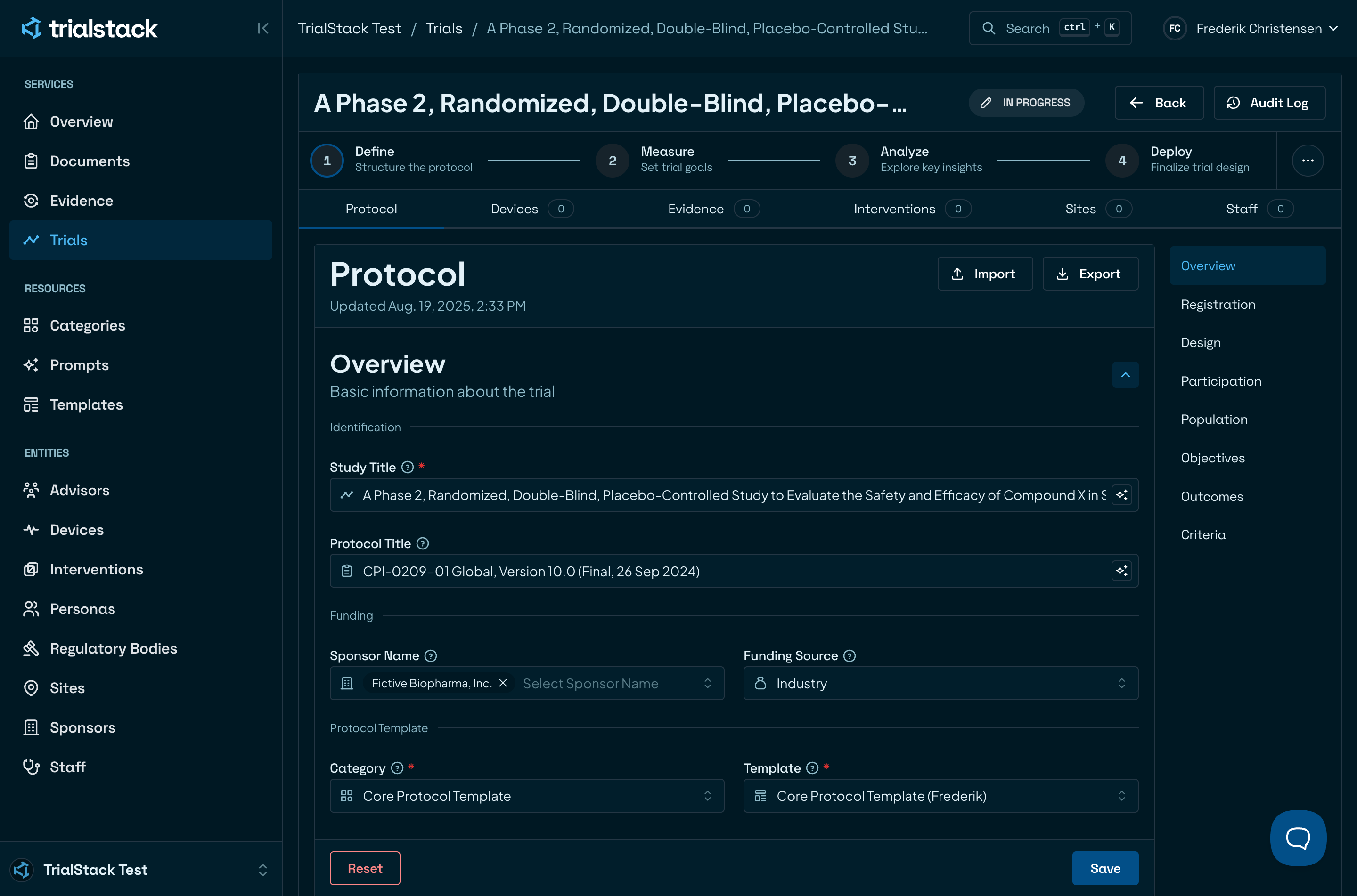 AI document generation interface