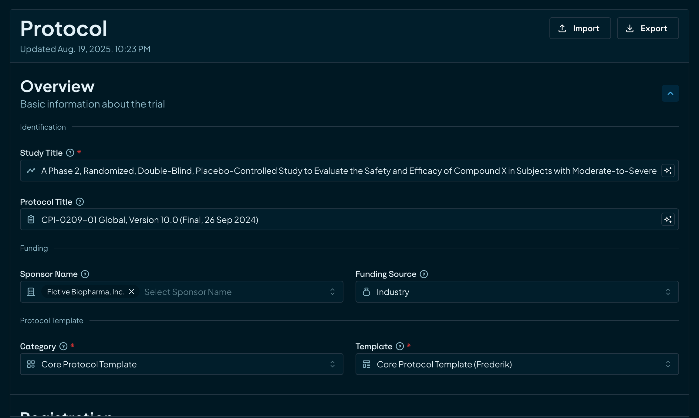 Trial foundation dashboard